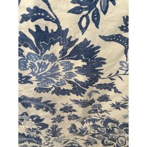 POTTERY BARN Linen KING Duvet  Blue Floral Botanical Palampore?